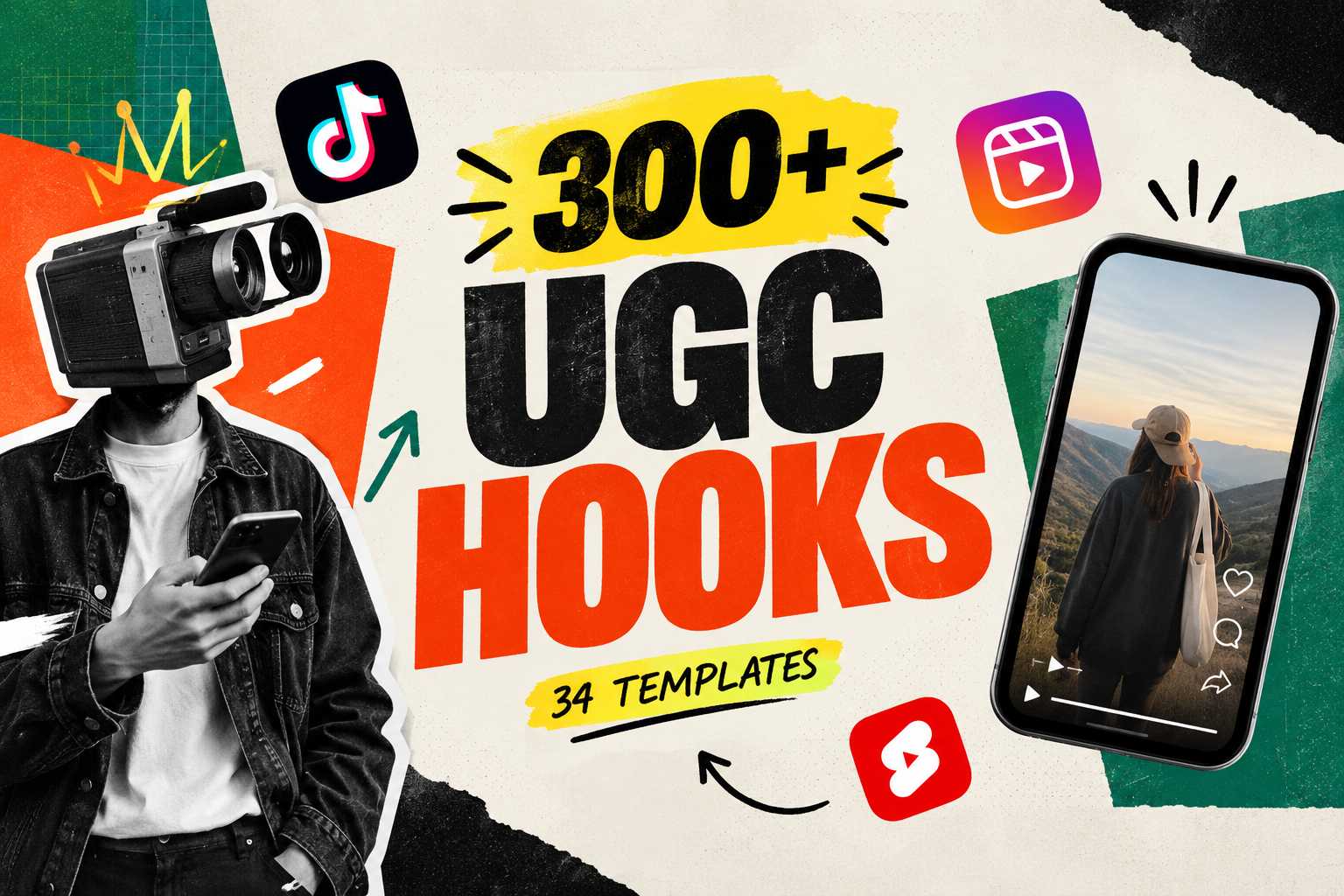 34 Proven Hook Templates and 300 UGC Hooks: The Ultimate Guide to Creating Viral Content